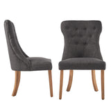 Homelegance By Top-Line Marsean Button Tufted Dining Chairs (Set of 2) Natural Rubberwood