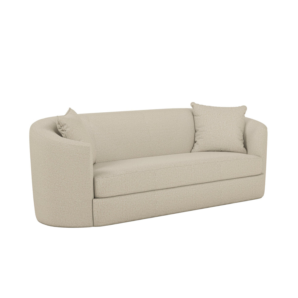 A.R.T. Furniture Moreau Sofa In E-sand - Transitional Design With Curved Pill Shape, Accent Pillows & Removable Cushion  Wood,Foam,Fabric 793501-5000