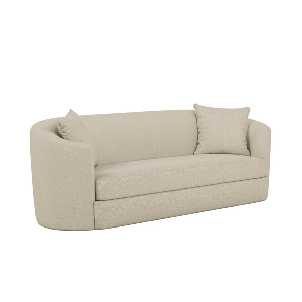 A.R.T. Furniture Moreau Sofa In E-sand - Transitional Design With Curved Pill Shape, Accent Pillows & Removable Cushion  Wood,Foam,Fabric 793501-5000