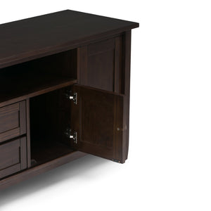 English Elm Warm 72" Tv Media Stand - Handcrafted Tobacco Brown With Ample Storage & Elegant Shaker Design B136P159716-GIGA