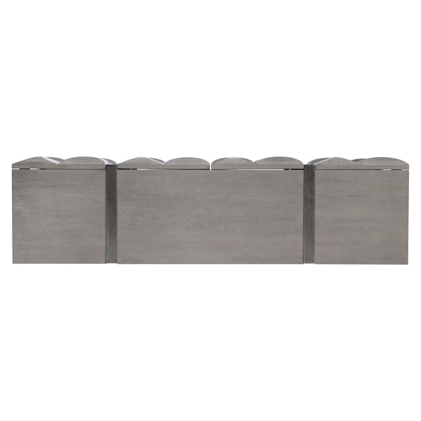 Bernhardt Bernhardt Rune Sculptural Entertainment Credenza With Bluff Oak Veneer, Graphite Legs, Cable Management 321870