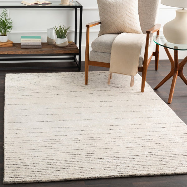 Surya Falcon 2' X 3' Handmade Viscose & Wool Area Rug - Luxurious, Stylish, And Easy To Maintain For Your Home Black Viscose,Wool Flc8004-23