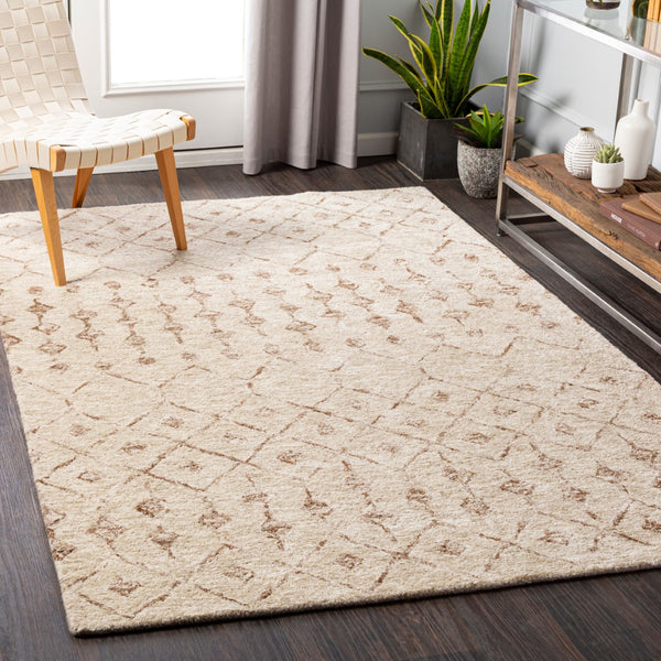 Surya Falcon 2' X 3' Handmade Viscose & Wool Area Rug - Luxurious, Stylish, And Easy To Maintain For Your Home Light Beige Viscose,Wool Flc8012-23