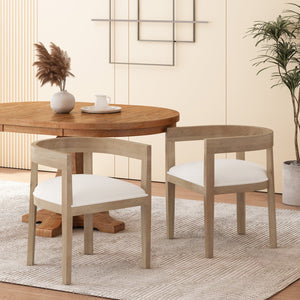 English Elm Christopher Knight Home® - ARM CHAIR Plush Upholstered Dining Club Chair with Rubberwood Frame, Mid-Century Modern Comfort Natural 73989.00ALM