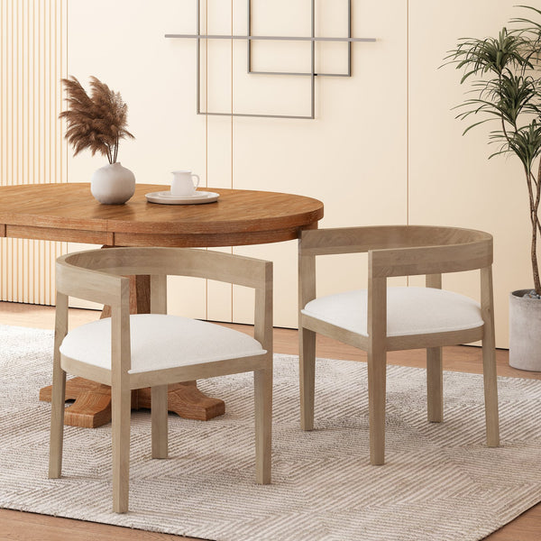 English Elm Christopher Knight Home® - ARM CHAIR Plush Upholstered Dining Club Chair with Rubberwood Frame, Mid-Century Modern Comfort Natural 73989.00ALM