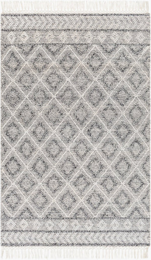 Livabliss Fleur Handwoven Bohemian Accent Rug Recycled Yarn Fringe Detail for Entryway or Bedside White, Gray 9' x 12' FLE2301-912