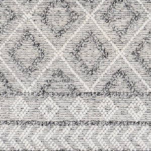 Livabliss Fleur Handwoven Bohemian Accent Rug Recycled Yarn Fringe Detail for Entryway or Bedside White, Gray 9' x 12' FLE2301-912