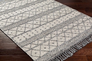 Livabliss Fleur Handwoven Recycled Pet Accent Rug with Fringe for Entryway or Bedside Slate, Charcoal 8' x 10' FLE2305-810