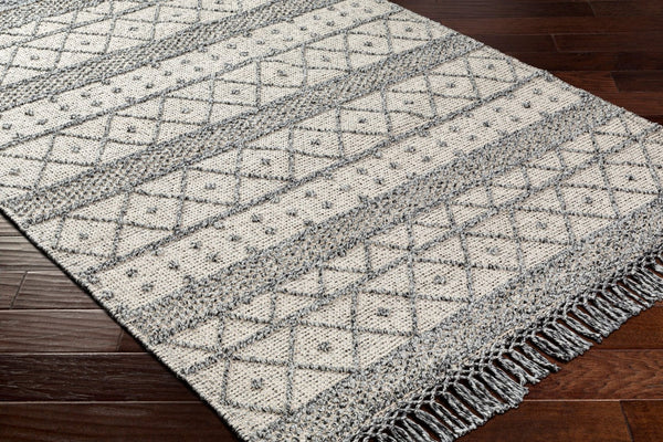 Livabliss Fleur Handwoven Recycled Pet Accent Rug with Fringe for Entryway or Bedside Slate, Charcoal 8' x 10' FLE2305-810