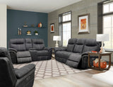 Parker House Parker Living Mason - Charcoal Power Reclining Sofa Loveseat and Recliner Charcoal 100% Polyester (W) MMA-321CPH-CHA