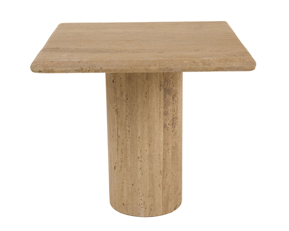 VIG Furniture Modrest Fletcher - Modern Travertine Marble 18" Tall End Table VGBR-SBA-4798