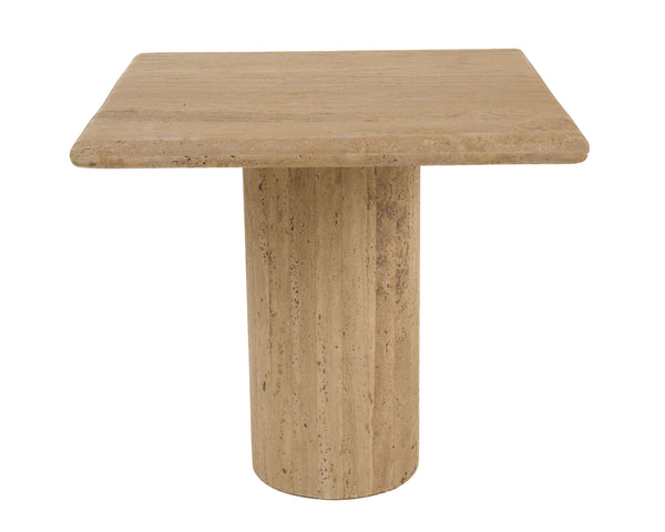 VIG Furniture Modrest Fletcher - Modern Travertine Marble 18" Tall End Table VGBR-SBA-4798