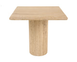 VIG Furniture Modrest Fletcher - Modern Travertine Marble 18" Tall End Table VGBR-SBA-4798