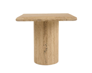 VIG Furniture Modrest Fletcher - Modern Travertine Marble 15" Tall End Table VGBR-SBA-4799