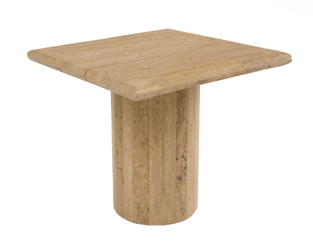 VIG Furniture Modrest Fletcher - Modern Travertine Marble 15" Tall End Table VGBR-SBA-4799