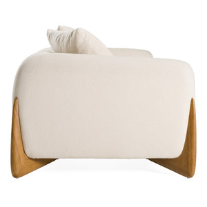 VIG Furniture Fleury Cream Fabric Sofa With Walnut Legs — Contemporary 100" Plush Foam & Feather Cushions, No-Assembly VGCS-21073-SO