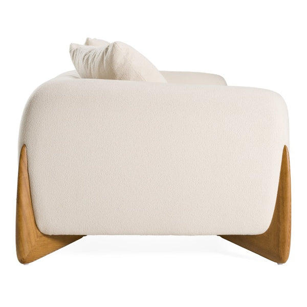 VIG Furniture Fleury Cream Fabric Sofa With Walnut Legs — Contemporary 100" Plush Foam & Feather Cushions, No-Assembly VGCS-21073-SO