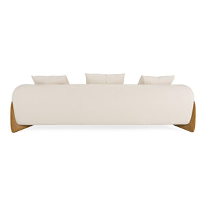 VIG Furniture Fleury Cream Fabric Sofa With Walnut Legs — Contemporary 100" Plush Foam & Feather Cushions, No-Assembly VGCS-21073-SO