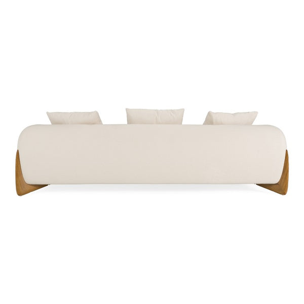 VIG Furniture Fleury Cream Fabric Sofa With Walnut Legs — Contemporary 100" Plush Foam & Feather Cushions, No-Assembly VGCS-21073-SO