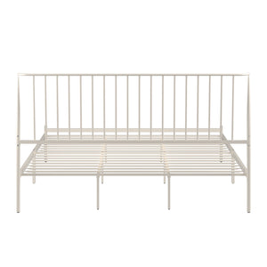 Homelegance By Top-Line Dante Metal Platform Bed with Curved Metal Headboard White Metal