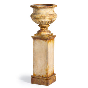 Park Hill Metal Portico Urn with Tall Pedestal ECM06202