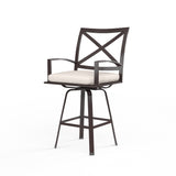 La Jolla Swivel Barstool in Canvas Natural w/ Self Welt SW401-7B-5404 Sunset West