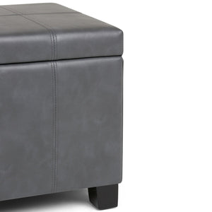 English Elm Dover Storage Ottoman Bench - Versatile Stone Grey Faux Leather With Hidden Storage & Comfort B136P159042