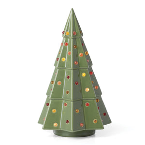 Lenox Kate Spade Evergreen Large Lit Tree Figurine Green, GREEN PORCELAIN 897069
