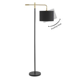 Safavieh Thera, 65 Inch, Black, Iron Floor Lamp Black/ Brass Gold FLL4130A