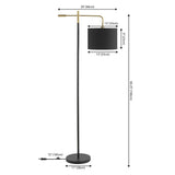 Safavieh Thera, 65 Inch, Black, Iron Floor Lamp Black/ Brass Gold FLL4130A