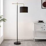 Safavieh Thera, 65 Inch, Black, Iron Floor Lamp Black/ Brass Gold FLL4130A