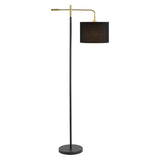 Safavieh Thera, 65 Inch, Black, Iron Floor Lamp Black/ Brass Gold FLL4130A