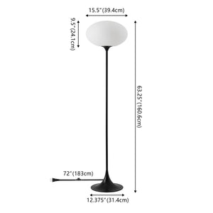 Safavieh Nomi, 63.25 Inch, Black, Metal/Glass Floor Lamp FLL4139A Black/White