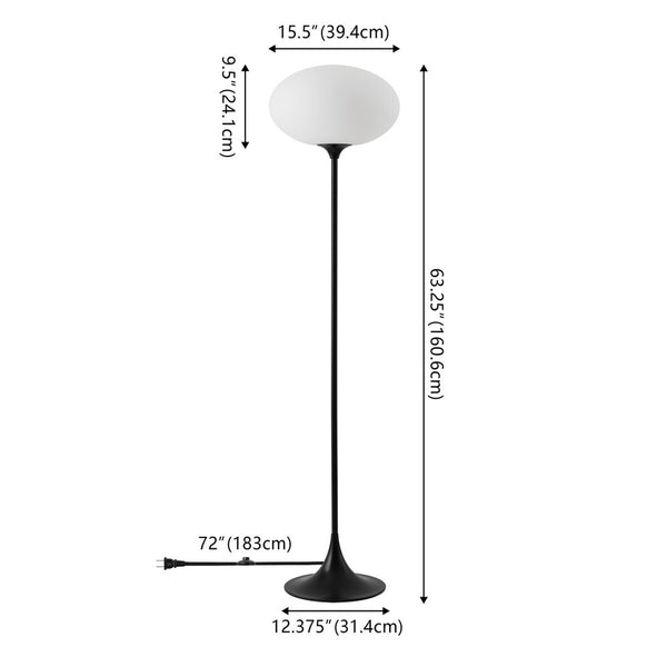 Safavieh Nomi, 63.25 Inch, Black, Metal/Glass Floor Lamp FLL4139A Black/White