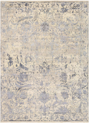 Surya Flen Hand-made 2' X 3' Rug - Stylish, Durable & Comfortable For Indoor/Outdoor Spaces, Unique Design! Pale Blue Wool,Silk Fln7001-810