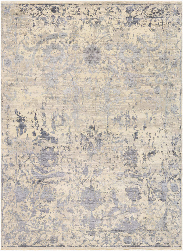 Surya Flen Hand-made 2' X 3' Rug - Stylish, Durable & Comfortable For Indoor/Outdoor Spaces, Unique Design! Pale Blue Wool,Silk Fln7001-810