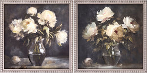 Livabliss Flores Hand Painted Canvas Wall Art Arts and Crafts Floral Square Framed Accent Piece FLOR001-SET
