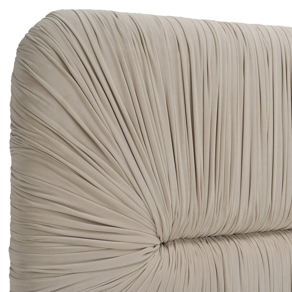 Vig Furniture Modrest Florence - Chic Beige Velvet Bed With Elegant Gold Accents For Modern Bedrooms In China Beige  Vgvc-bd2410-bed