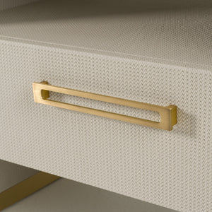 Vig Furniture Modrest Florence Nightstand - Chic Modern Beige Shagreen With Elegant Gold Accents For Style Beige  Vgvc-n2410