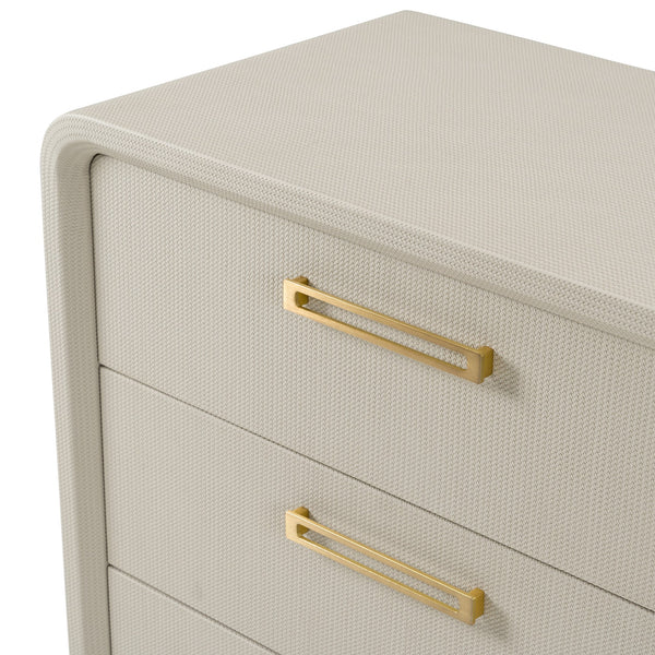 Vig Furniture Modrest Florence - Luxe Beige Shagreen Dresser With Elegant Gold Accents For Modern Spaces Beige  Vgvc-j2410-d