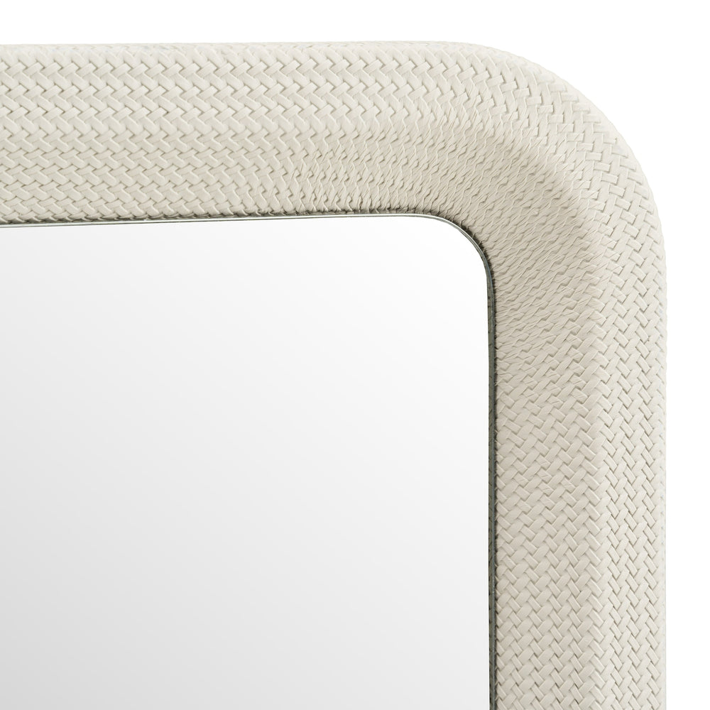 Vig Furniture Modrest Florence - Elegant Beige Shagreen Mirror For A Chic Modern Home Decor Touch And Style Beige  Vgvc-j2410-m