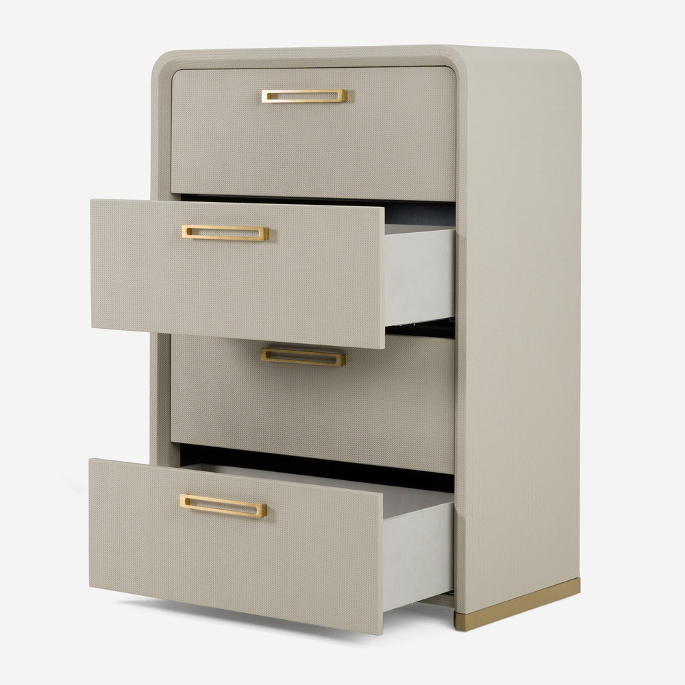 Vig Furniture Modrest Florence - Chic Beige Shagreen And Gold Accent Chest For Stylish Home Storage Solutions Beige  Vgvc-j2410-4h