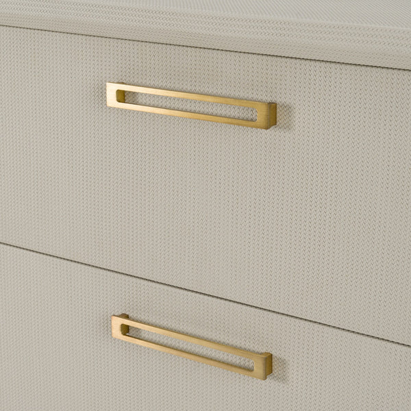 Vig Furniture Modrest Florence - Chic Beige Shagreen And Gold Accent Chest For Stylish Home Storage Solutions Beige  Vgvc-j2410-4h