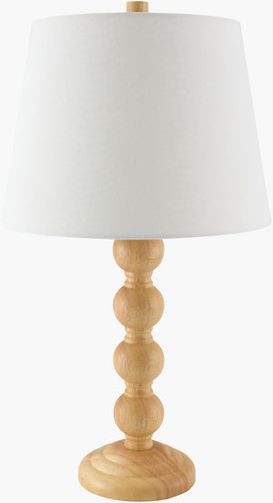 Livabliss Felipe Hand-painted Rubberwood Table Lamp with Warm Linen Shade for Bedroom FLP-001