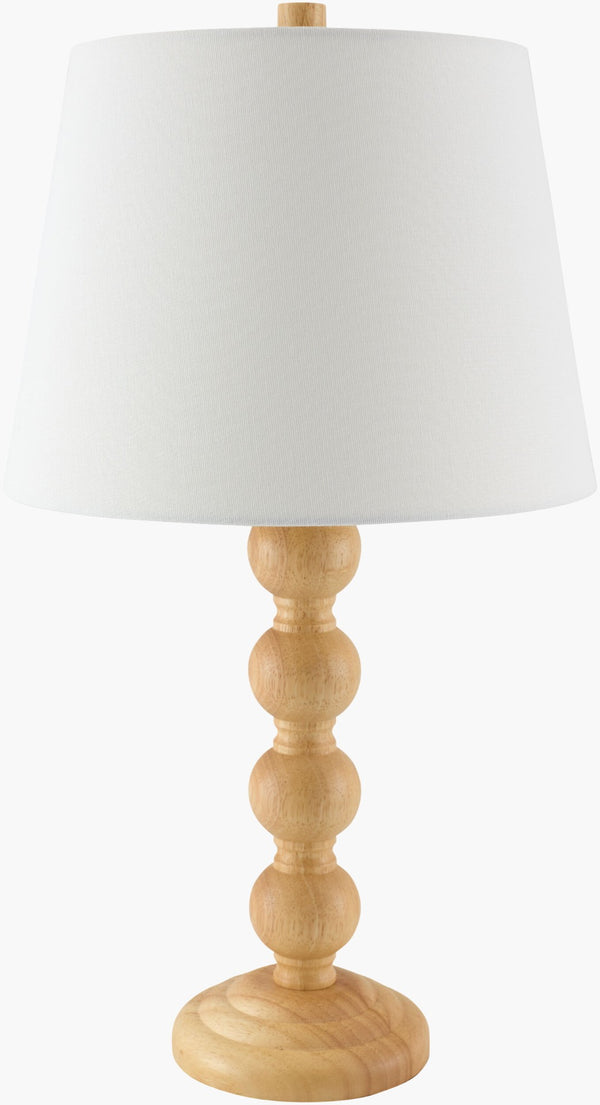Livabliss Felipe Hand-painted Rubberwood Table Lamp with Warm Linen Shade for Bedroom FLP-001