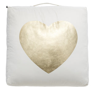 Safavieh Hugs And Kisses Floor Pillow XII23 Beige/Gold 100% Cotton  FLP1017A