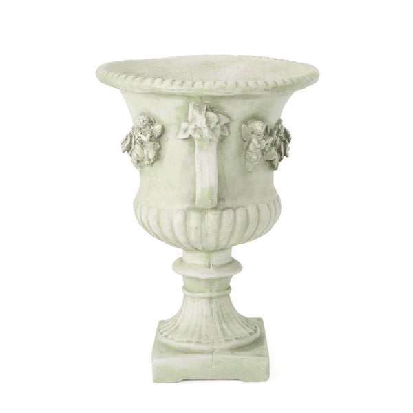 English Elm Buena Vista Handcrafted Urn Planter Sculptural Indoor Outdoor Garden Focal Piece 62166.00WHI