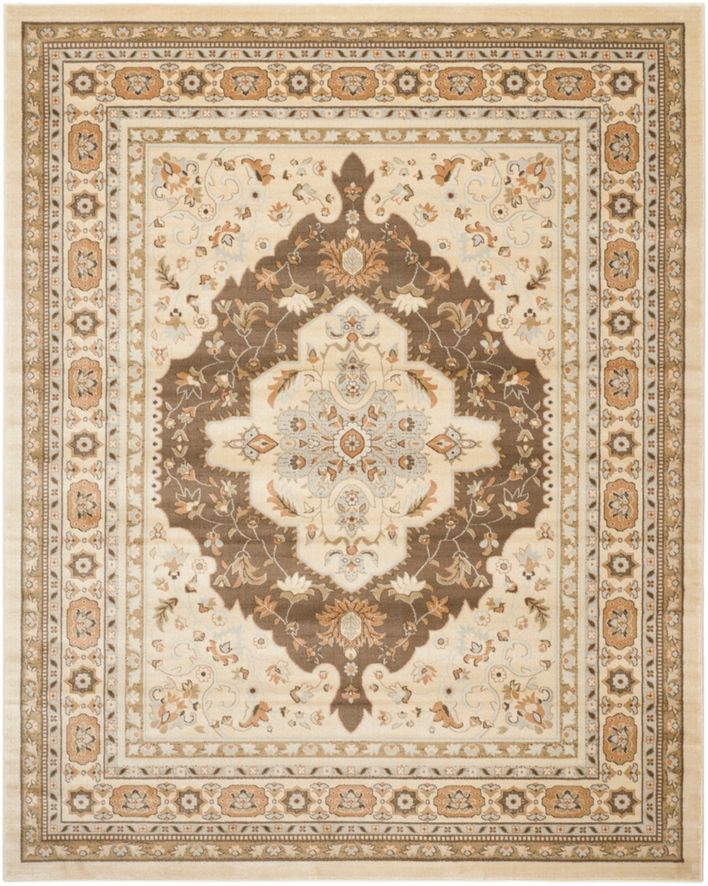 Safavieh Florenteen 130 Power Loomed  Rug Ivory / Brown FLR130-1225-4