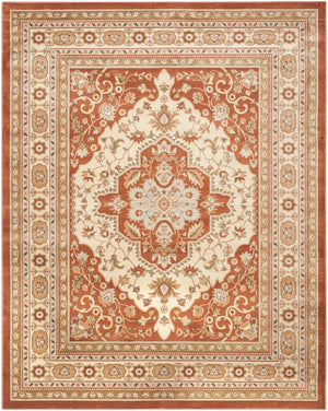 Safavieh Florenteen 130 Power Loomed  Rug Rust / Ivory FLR130-3412-4