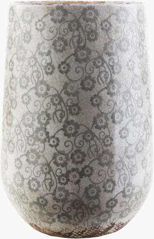 Surya Flora Modern Ceramic Vase - 18"H X 12"W Decorative Accent For Home Decor - 30-day Warranty Beige Ceramic Flr910-m